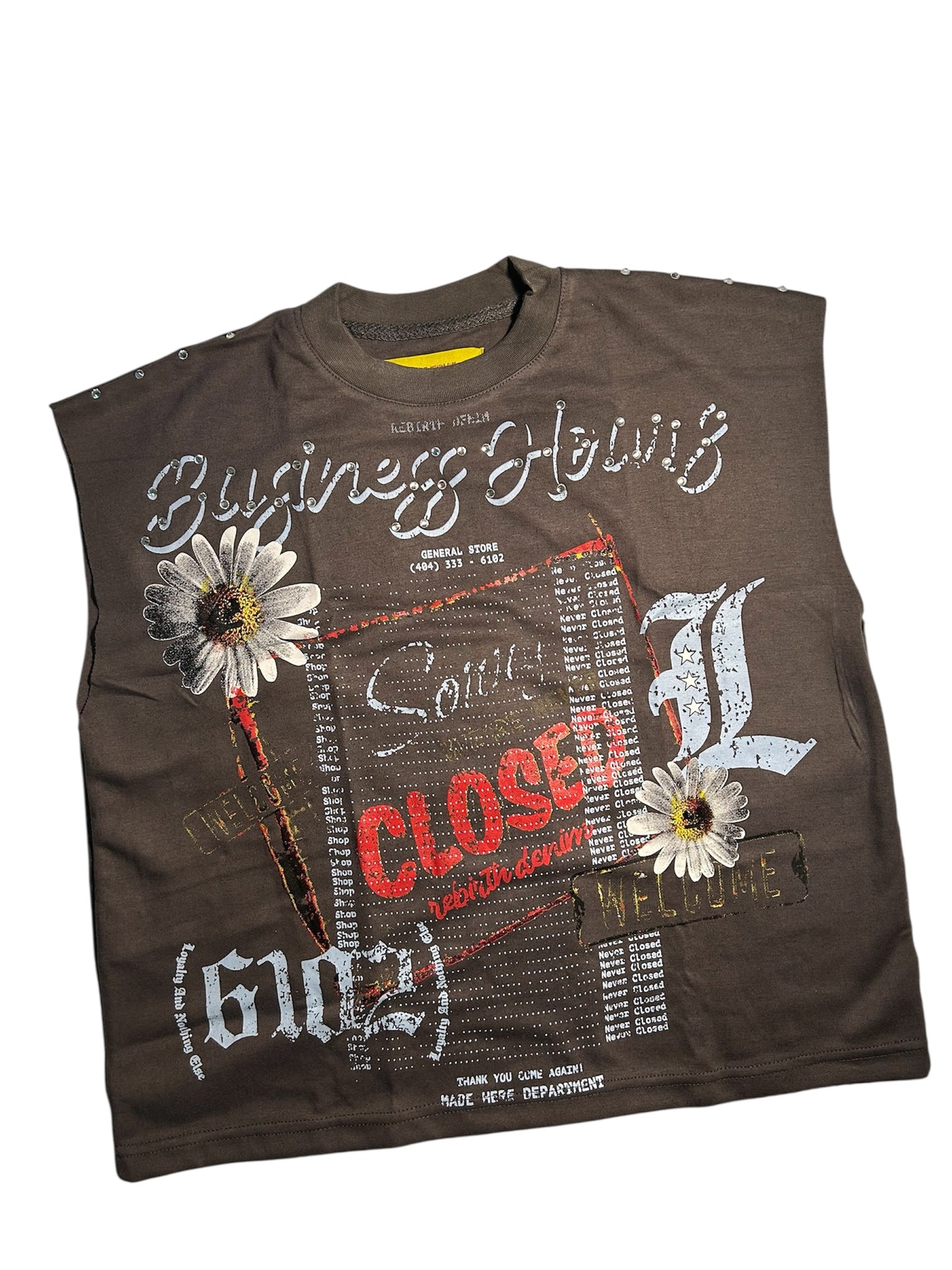 Charcoal “Business Hours” Muscle Tee