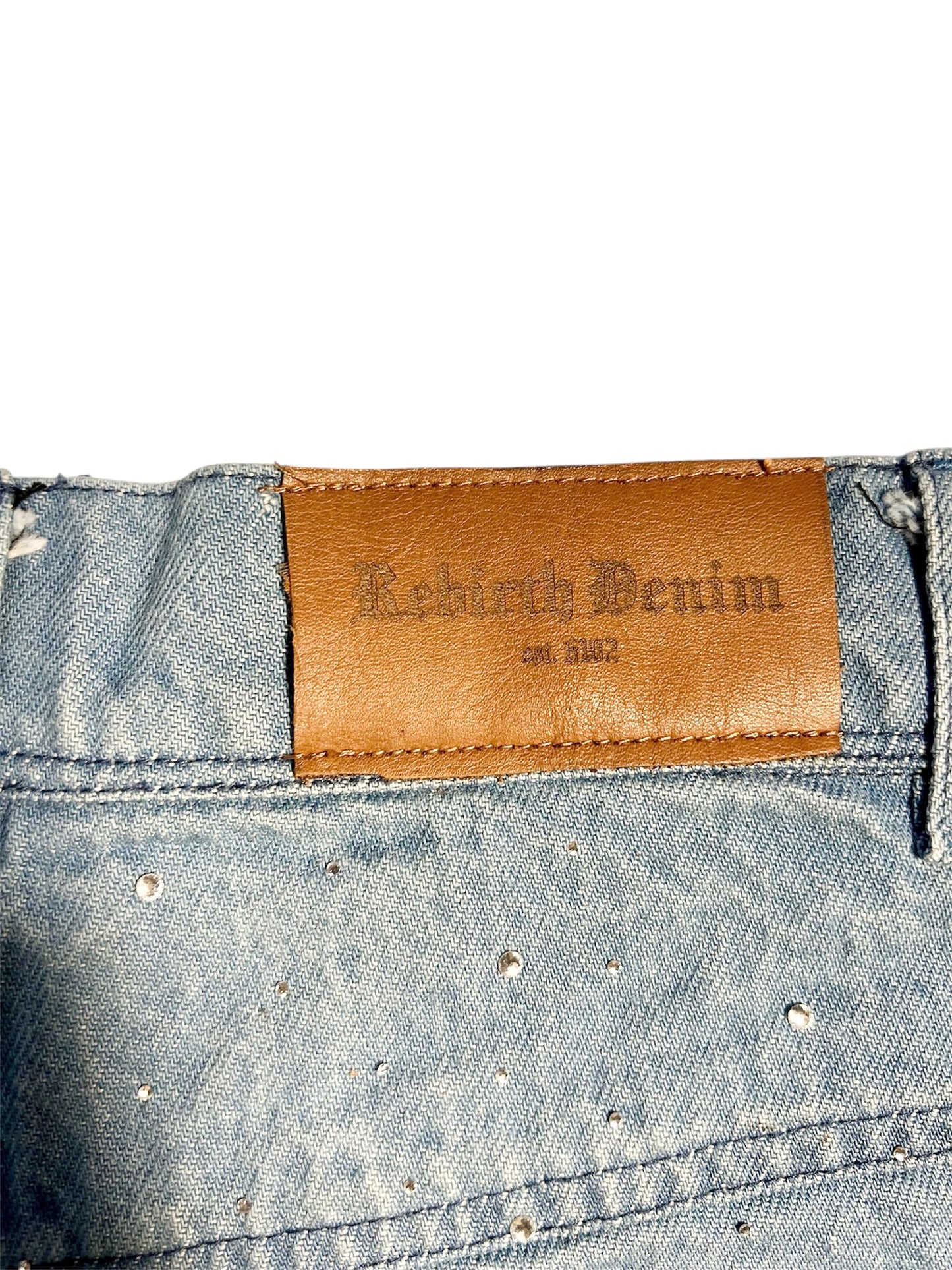 “Art & Studio” Light Blue Rhinestone Jorts
