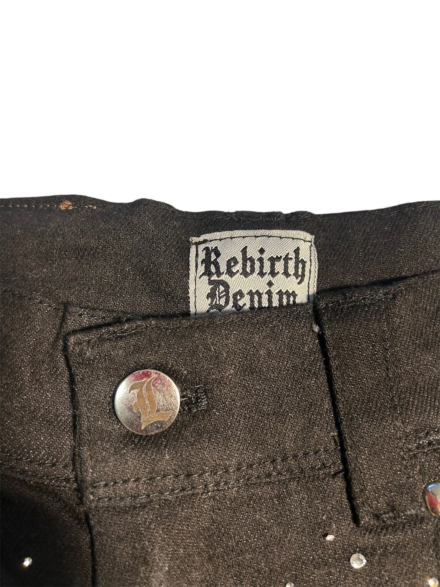 “Art & Studio” Black Rhinestone Jorts