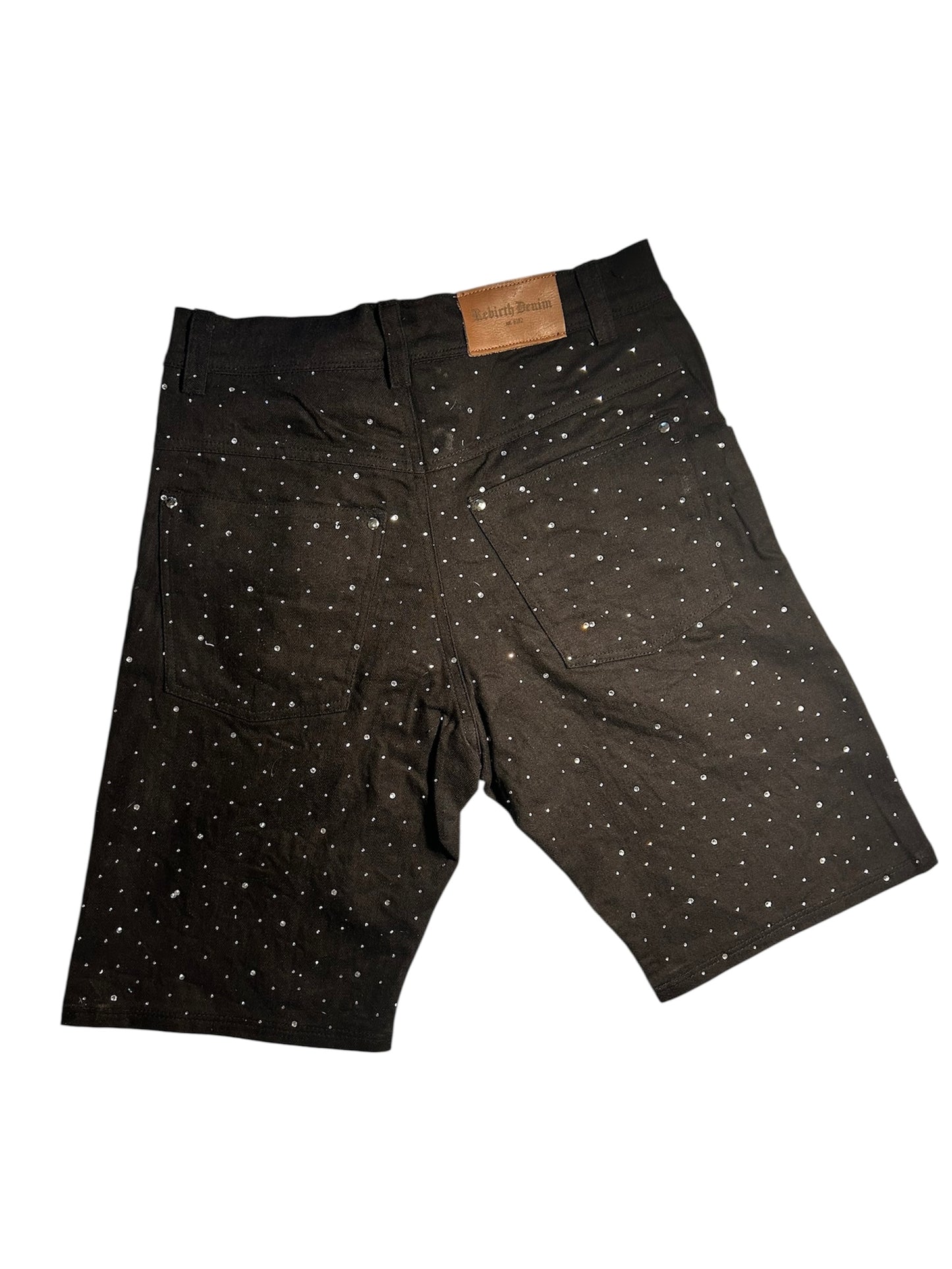 “Art & Studio” Black Rhinestone Jorts
